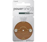Powerone Accu Plus P312 | 2 Piles Rechargeables pour Appareil auditif - Marron