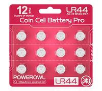 POWEROWL - 12 Piles LR44 1,5V Rose Pétale - Anti-Fuite Garantie (A76/303 Compatibles)