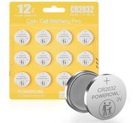 POWEROWL 3V Piles CR2032BP Lithium Lot de 12, Alimentation Stable pour Consoles de Jeux Portables, Jouets Interactifs et Livres Sonores, Jaune