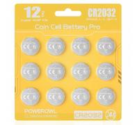 POWEROWL Jaune 3V Piles CR2032BP Lithium Lot de 12 Alimentation Stable | pour Consoles de Jeux Portables, Jouets Interactifs et Livres Sonores