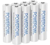 POWEROWL Lot de 8 Piles Rechargeables AAA 1000mAh 1,2V Ni-MH LR3 Batterie Rechargeable 1200 Cycles