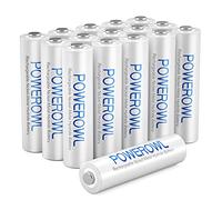 POWEROWL Piles AAA Rechargeables,1000mAh 1,2V Ni-Mh Accu AAA 1200 Cycles, Faible Auto-décharge Pile avec Emballage écologique Lot de 16