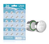 POWEROWL Piles LR44 - Piles alcalines 1,5 V AG13 CR44 357 303 A76 Piles Bouton (Bleu, 24P)