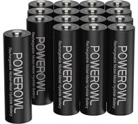 POWEROWL Piles Rechargeables AA 2800mAh 1,2V Ni-MH LR6 Batterie Rechargeable 1200 Cycles Haute capacité avec Emballage écologique Lot de 16