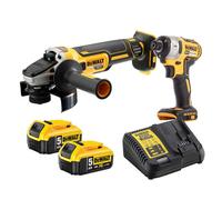 PowerPack visseuse à chocs et meuleuse d'angle (2x5,0 Ah) - DEWALT PPACK0001