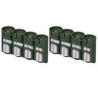 Powerpax Slim Line CR123 Lot de 2 boîtiers de piles CR123 de 10,2 cm, vert militaire