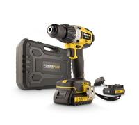 Powerplus Perceuse à Percussion sans Fil POWX00450-3 en 1 : Perçage, Perçage à Percussion et Vissage, Perceuse Batterie de 20 V et 50 Nm, incl. 2 Batteries 2.0 Ah et 1 Chargeur