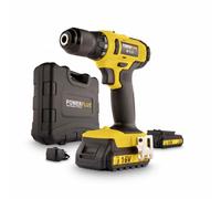 Powerplus Perceuse-Visseuse sans Fil POWX00425 - Tournevis 16V, 2x1.3Ah Batteries, Chargeur, Mallette Outil, Bois, Pierre, Métal