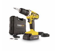Powerplus Perceuse-Visseuse sans Fil POWX00501 - Tournevis 20 V, 3x20V Li-ion Batteries, Chargeur, Coffret Outil 12 Pièces, Embouts