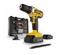 Powerplus Perceuse-Visseuse sans Fil POWX00830 - Tournevis 20V, 2x20V Li-ion Batteries, Chargeur, Coffret Outil 134 Pièces, Embouts