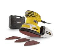 Powerplus Ponceuse à Main Électrique POWX0481-220 W Ponceuse Multifonction, 15 Feuilles de Papier Abrasif, Sac de Collecte des Poussières, Mallette de Rangement