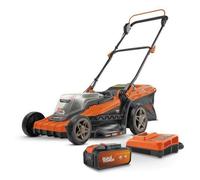 Powerplus POWDPGLWS2 Tondeuse à gazon poussée Batterie Noir et Orange