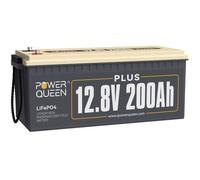 PowerQueen Batterie Lithium LiFePO4 12V 200Ah PLUS - 2560Wh - BMS200A - 4000~15000Cycles pour des Camping cars,Système solaire