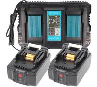 Powerset composé de 2x BL18500 batterie et 2x chargeur rapide pour Makita 14.4V, 18V