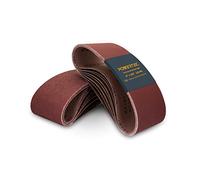 POWERTEC 110118 Lot de 18 bandes abrasives de 10,2 x 91,4 cm | Assortiment de bandes abrasives en oxyde d'aluminium, 3 de chaque grain 60, 80, 120, 150, 240, 400 | Papier abrasif de qualité supérieure