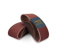 POWERTEC 11043-2 Lot de 20 bandes abrasives en oxyde d'aluminium de 7,6 x 53,3 cm, 5 de chaque grain 40/80/120/240