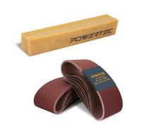 POWERTEC 110434 Lot de 20 bandes abrasives en oxyde d'aluminium de 7,6 x 53,3 cm et 5 pièces de chaque grain 40, 80, 120, 240 pour ponceuse à bande portable