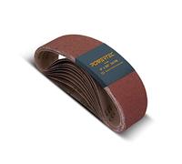 POWERTEC 110680 Bandes abrasives de 10,2 x 91,4 cm | Bande abrasive en oxyde d'aluminium grain 80 | Papier abrasif de qualité supérieure - Lot de 10
