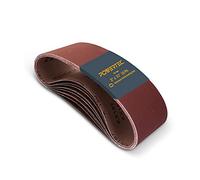 POWERTEC 110980 Lot de 10 bandes abrasives de 7,6 x 53,3 cm | Bande abrasive en oxyde d'aluminium grain 400 | Papier abrasif de qualité supérieure pour ponceuse à bande portable