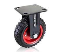 POWERTEC 17052V Roulette industrielle fixe robuste de 16,5 cm, 1 pièce, noire, 16,5 cm