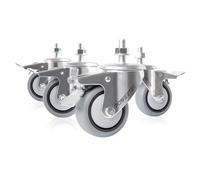 Powertec 17201 7,6 cm TPR pivotant Dual Lock Caster Kit (lot de 4)