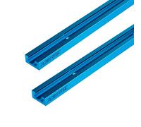 POWERTEC 71118 Lot de 2 rails en T universels à double coupe de 61 cm avec trous de montage pré-percés pour gabarits et fixations de travail du bois, table de perceuse, table de toupie, établi