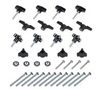 POWERTEC 71130 Kit de bouton de rail en T avec boulons hexagonaux et rondelles de 6,35 mm x 3,8 cm, lot de 36, boulons de rail en T, accessoires de rail en T pour gabarits et fixations de travail du