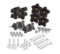 POWERTEC 71173 Kit de bouton de rail en T - Boulons filetés et rondelles 1/4-20, ensemble de 46 pièces, accessoires de rail en T pour gabarits et fixations de travail du bois