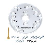 POWERTEC 71369 Plaque de base universelle pour défonceuse avec broche de centrage | 16,5 cm de diamètre, 0,6 cm d'épaisseur | Outil de défonceuse électrique professionnel