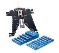 POWERTEC 72050 Lot de 15 blocs d'installation pour fraiseuse et table de défonceuse, scie à ruban, perceuse et jauge de mesure universelle 5 en 1, outil de travail du bois