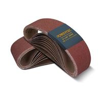 POWERTEC Lot de 18 bandes abrasives de 61 cm, 3 bandes abrasives de chacun des grains 40, 80, 120, 180, 240, 320, en oxyde d'aluminium, pour ponceuse à bande Makita (110009)