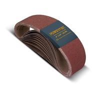 POWERTEC Lot de 18 bandes abrasives de 61 cm, 3 bandes abrasives de chaque grain 60, 80, 120, 150, 240, 400, en oxyde d'aluminium, pour ponceuse à bande Makita (110008)