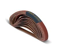 POWERTEC Lot de 20 bandes abrasives de 1,27 x 45,7 cm, grain 80 en oxyde d'aluminium pour ponceuse à bande, travail du bois, polissage du métal (401808)