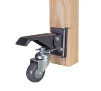 POWERTEC Lot de 4 roulettes rétractables robustes 17002 V avec plaque de dégagement rapide et charge totale de 181,4 kg, roues de 5,3 cm pour établi, tables et supports