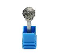 POWERTOOL Lime rotative avec tige de 6 mm pour sculpture sur bois - Tête sphérique en carbure de tungstène - Fraise rotative pour le travail du bois, perceuse et gravure (double fente, 12 x 10 mm)