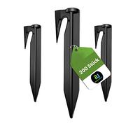PowerWERK® Lot de 200 piquets de terre pour robot tondeuse - Accessoires pour tondeuse à gazon - Piquets de fixation pour câble de délimitation - Compatible avec Bosch, Gardena, Husqvarna, Worx, etc.
