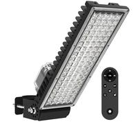 POWFUL Projecteur LED d'extérieur 100 W avec capteurs crépusculaires et télécommande, 14000 lm, crépusculaire à l'aube 6500 K, blanc froid, IP67, étanche IP67, pour jardin, garage