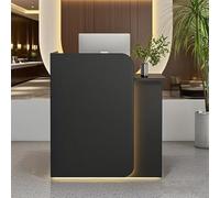 Poxvythb Comptoir Bar et Caisse Blanc Accueil 120 Noir Meuble Professionnel de réception pour Bureau, Salon ou Spa(Noir)