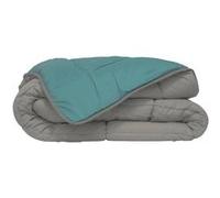 CALGARY - Couette Chaude Microfibre 400gr/m² - Beige Galet & Vert Lac - 200 x 200 cm