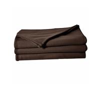 POYET MOTTE Couverture Maille Polaire 150 x 220 cm Chocolat, 100% Polyester Gamme Polfirst