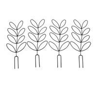 POYHKFD Lot de 4 treillis en métal pour plantes grimpantes, petit treillis en métal multifonction pour plantes d'intérieur pour plantes en pot, motif feuilles en fer, treillis métallique