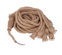 POYHKFD Suspension vintage en corde de chanvre, 8 têtes, kit d'éclairage rétro à suspendre E27 E26, 2 m, corde de chanvre vintage à suspendre pour ferme, bar, restaurant (ampoule non incluse)