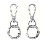 Poystng Fermoirs pivotants avec porte-clés, fermoirs mousquetons pour porte-clés, lanière, émerillons en métal, boutons-pression et anneaux
