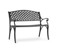 Pozzilli BL Banc de jardin 2 places fonte d'aluminium - noir