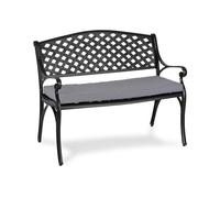 Pozzilli BL Set banc de jardin + coussins de siège noir & gris