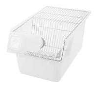 PP, Cage D’élevage pour Souris de Laboratoire et Acier Inoxydable | Couvercle Grillagé Ventilé, Base Plastique Rectangulaire Blanche, pour Étude Préclinique et Soins Maternels