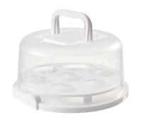 PP Plastic Cake Storage Box 8 Inch Secure Lid(White)