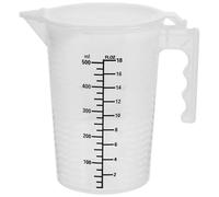 PP Verre Doseur Gradué Poignée Réutilisable 500ml pour Pâtisserie | Pot Mesureur la Cuisine, Doseur Lait, Cup Mesure la Cuisine, Graduations Lisibles, Usage Maison