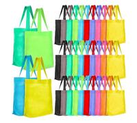 PPcdfre Lot De 50 Sacs Fourre-Tout Non Tissés Réutilisables Multicolores - Sacs Fourre-Tout Vierge En Tissu En Vrac - 32 X 37 X 10 Cm