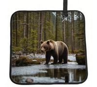 PPHGUT Coussin de chaise pliable imperméable et portable avec imprimé ours blanc et ours marron